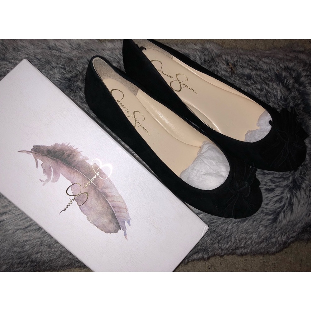 Jessica Simpson Black Suede Madian Flats